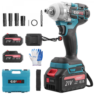 520Nm 1/2" Cordless Brushless Electric Impact Wrench Gun Driver and Socket Tool