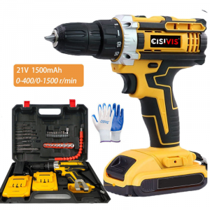 21V Cordless Drill Electric Screwdriver Impact Driver Combi Drills Kit+2 Battery