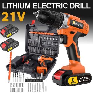 2024 NEW 21V Cordless Combi Drill Driver Electric Screwdriver + 2 x Battery +36PCS