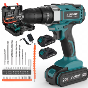 21V Cordless Drill Combi Driver Electric Screwdriver Set with 2 Battery and Charger