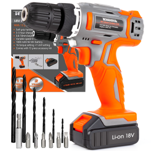Cordless Drill Driver 18V Battery Lithium-Ion Combi Drill