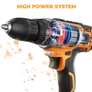 21V Cordless Hammer Drill Set Electric Impact Driver Screwdriver + 2 Batteries