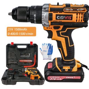 21V Cordless Combi Hammer Impact Drill Driver Electric Screwdriver  2 Battery