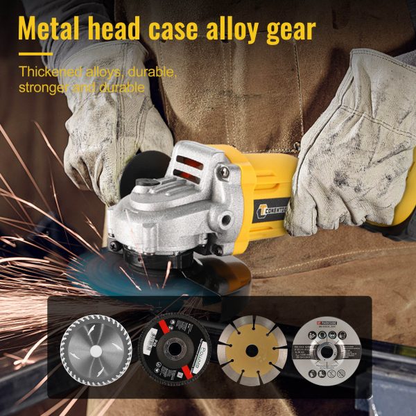 21V 125mm Cordless Angle Grinder Brushless with 2 Battery & Charger & 9 Disc Kit - Image 2