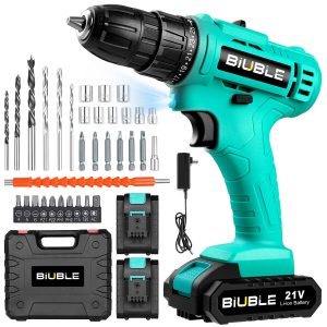 21V Cordless Drill Driver Combi Electric Screwdriver Power Tool 2 Battery Case
