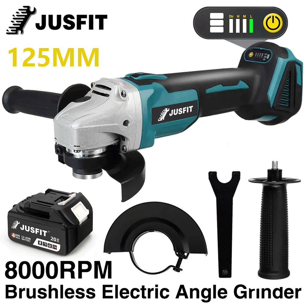 125mm Cordless Angle Grinder with 4.0Ah Li-ion Battery Charger Cutting Brushless