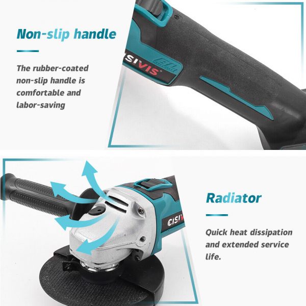 For Makita Battery 125mm Brushless Angle Grinder Li-ion 2 Batteries Cordless Replace - Image 3