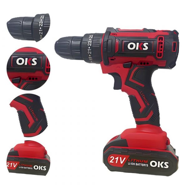 21V Cordless Combi Hammer Impact Drill Driver Electric Screwdriver 2 Battery