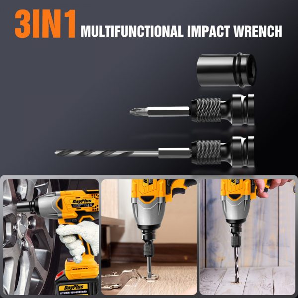 Impact Wrench Drill Electric Cordless 1000Nm Driver Car Repair Wheel Nut Gun Set - Image 4