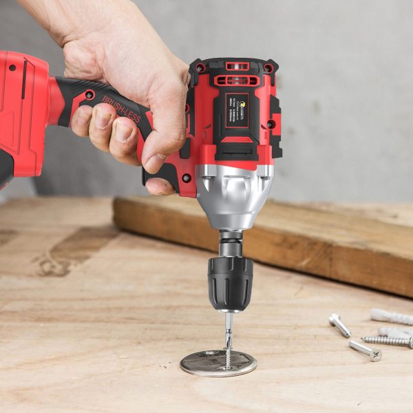 Cordless Impact Wrench 21V 1/2" Drill Driver Ratchet Rattle 13PCS 6.0Ah Battery - Image 2