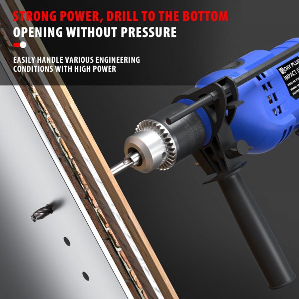 1200W Power Hammer Drill Heavy Duty Corded Electric Impact Driver with Bit Set - Image 3