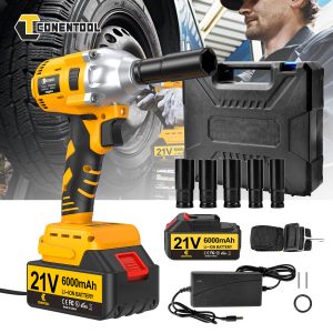 CONENTOOL 21V Cordless Impact Wrench Set Brushless Ratchet 6.0A Li-ion Battery