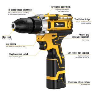 18V Cordless Drill Combi Driver Electric Screwdriver Set Battery Charger