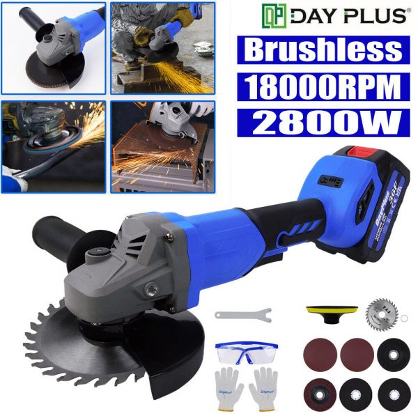 Brushless Cordless Angle Grinder + Battery & Cutting Disc Grinding & Polishing - Image 3