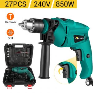 Corded Impact Hammer Drill Electric Screwdriver 850W Variable Speed Power Tool