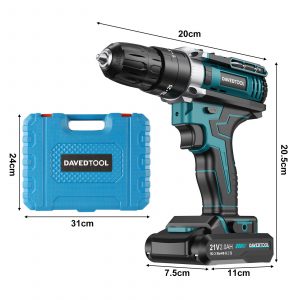21V Cordless Combi Hammer Impact Drill Driver 3in1 Electric Screwdriver 2 Batteries