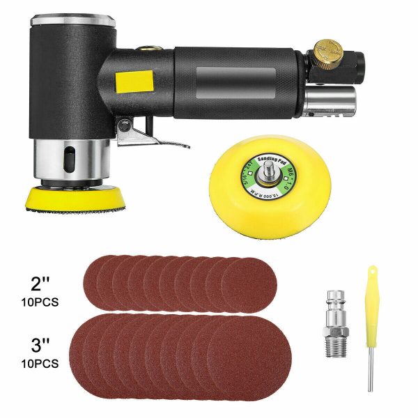 2'' 3'' Mini Air Sander Dual Action Random Air Orbital Sander for Auto Body Work