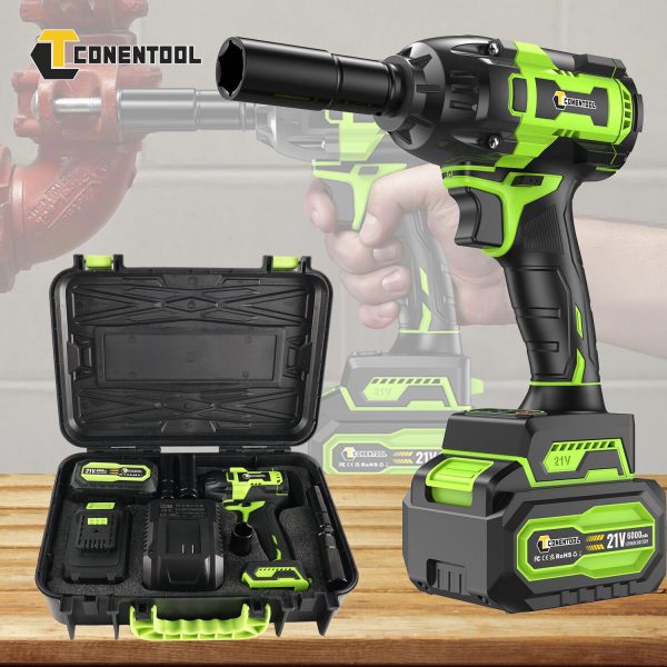 CONENTOOL 1/2" Brushless Cordless Impact Wrench Set Driver Gun - Image 4