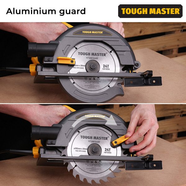 Circular Saw Corded 1400W Heavy Duty Wood Metal Cutting Tool TCT Blade 185x20mm - Image 2