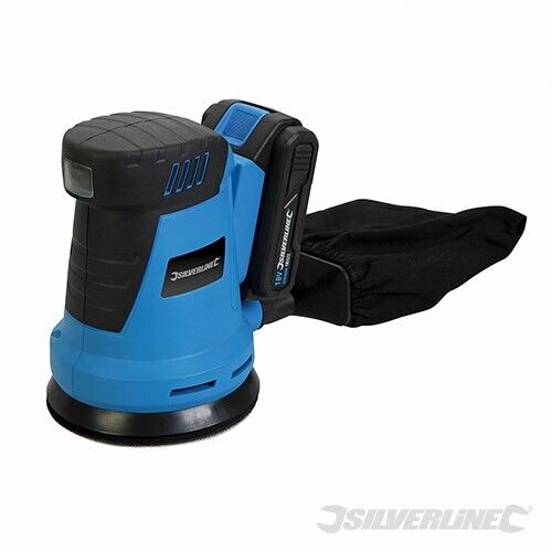 18V CORDLESS 125MM RANDOM ORBITAL PALM SANDER WITH 2AH BATTERY AND CHARGER