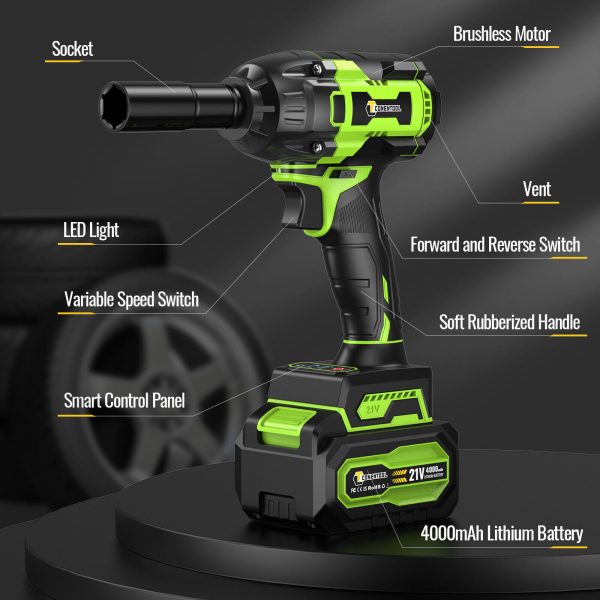 520Nm 1/2" Cordless Electric Impact Wrench Drill - Image 3
