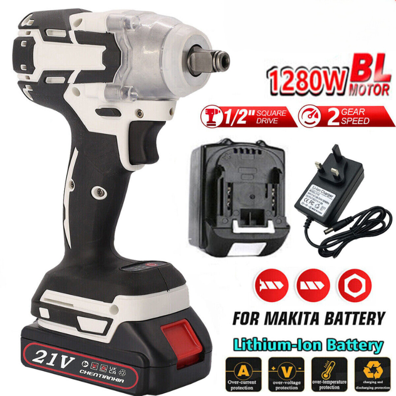 1000Nm 21V Cordless Electric Impact Wrench 1 Battery